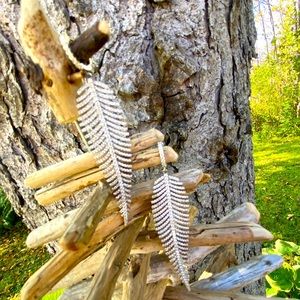 Diamond ( see description) feather earrings. NWOT GORG 🌙🪶